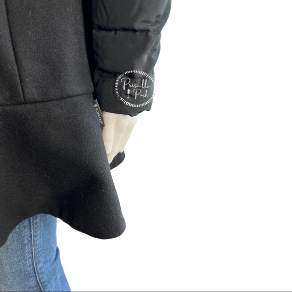 Moncler Rosier Black long Puffer Peplum Ruffle Hem - Picture 11 of 16